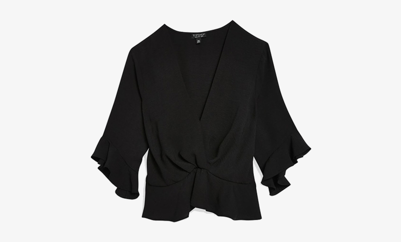 Topshop Twist Peplum Hem Top - Top, transparent png download