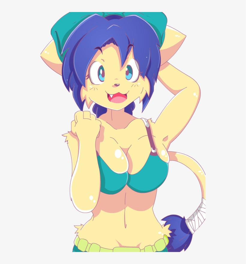 Cat Clothing Fictional Character Yellow Vertebrate - Furry Cat Girl 2, transparent png download
