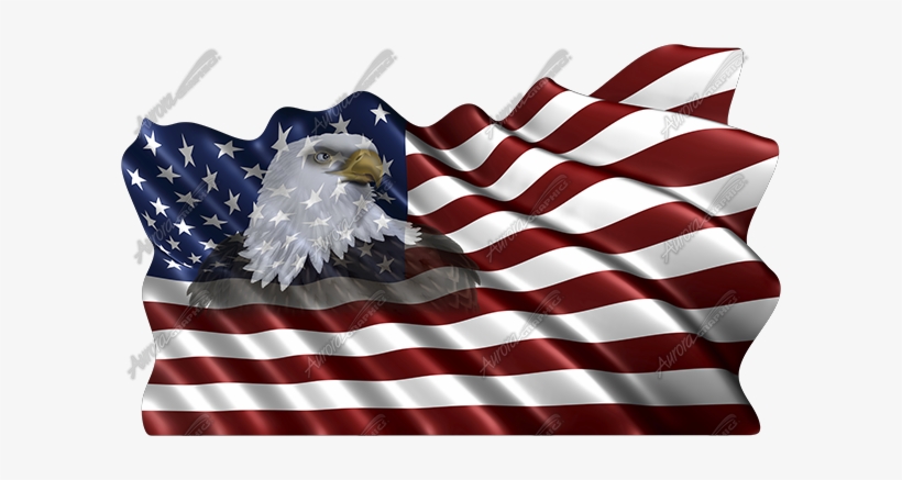 Waving American Flag Eagle Head Small - American Eagle Eagle Flag Transparent Png, transparent png download