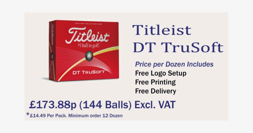 Titleist Golf Ball Offers - Titleist Dt Trusoft Golf Ball - Dozen Box Quantity(12), transparent png download