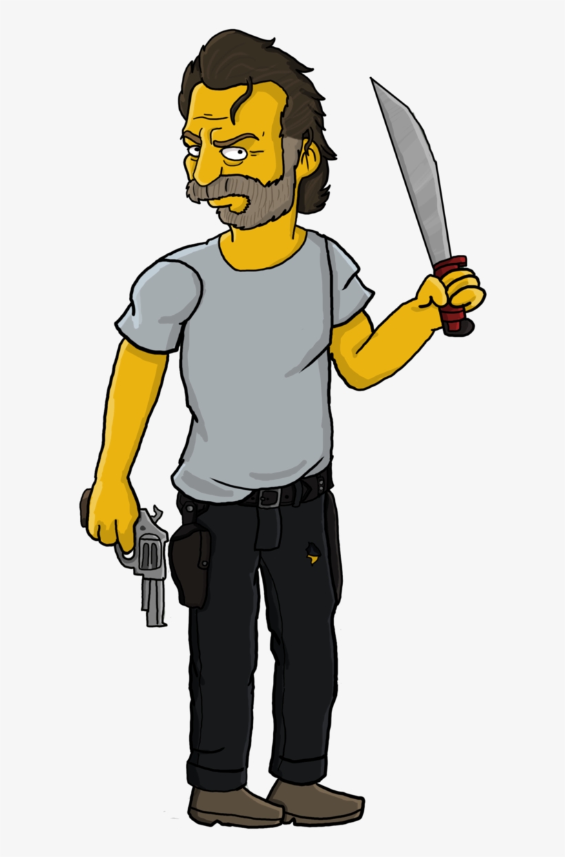 Rick Grimes Simpson By Thewalkerprieton On Deviantart - Los Simpson The Walking Dead, transparent png download