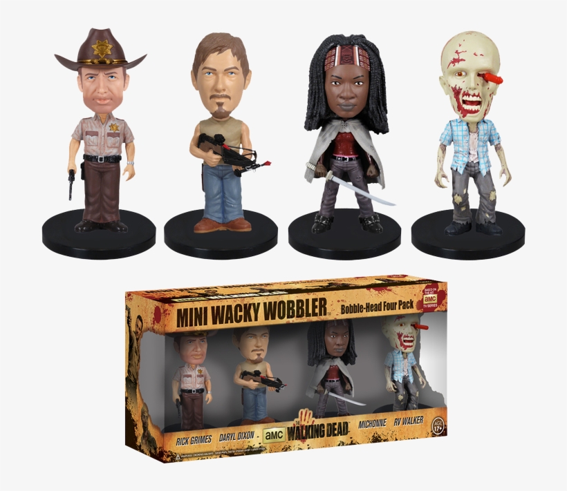 The Walking Dead - Walking Dead - Mini Wacky Wobbler Bobble Head 4-pack, transparent png download