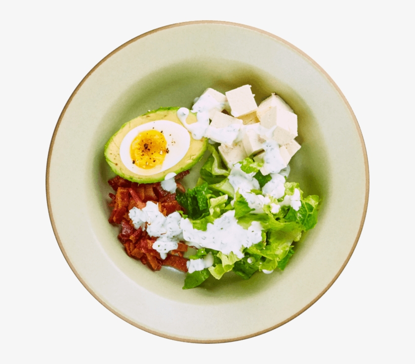 Tofu Romaine Salad With Bacon, Egg, Avocado Mix & Buttermilk, transparent png download