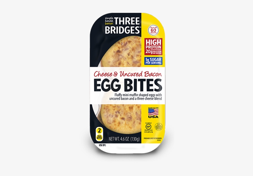 Cheese & Uncured Bacon Egg Bites - Three Bridges Egg Bites, transparent png download