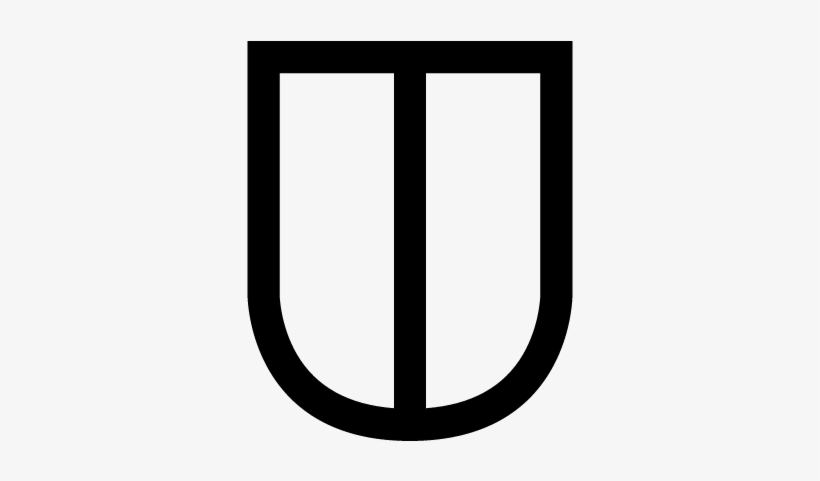 Shield White Shape With A Vertical Middle Line Vector, transparent png download