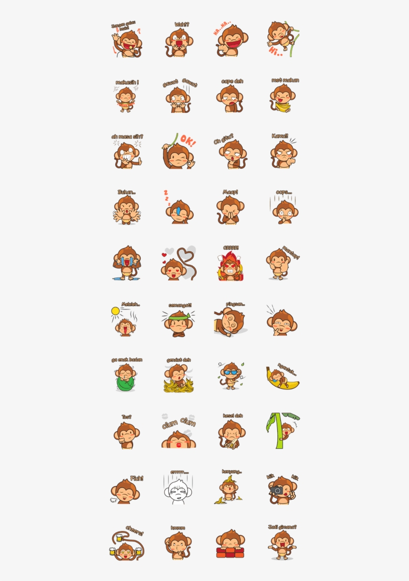 Chiki, The Funny Monkey - Sticker, transparent png download