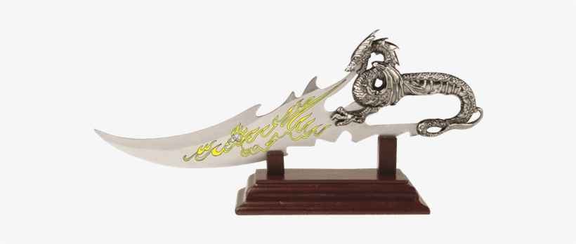 Yellow Fire-breathing Dragon Dagger - Dragon Knife, transparent png download
