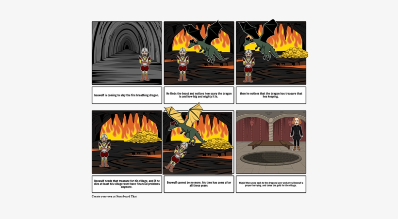 Beauwolf And The Dragon - Cartoon, transparent png download