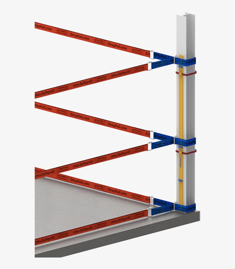 94″ Plastic Post With 3 Blue Noose Belts - Stairs, transparent png download