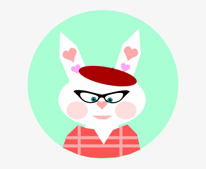 French Rabbit With Hearts Clip Art - Clip Art, transparent png download