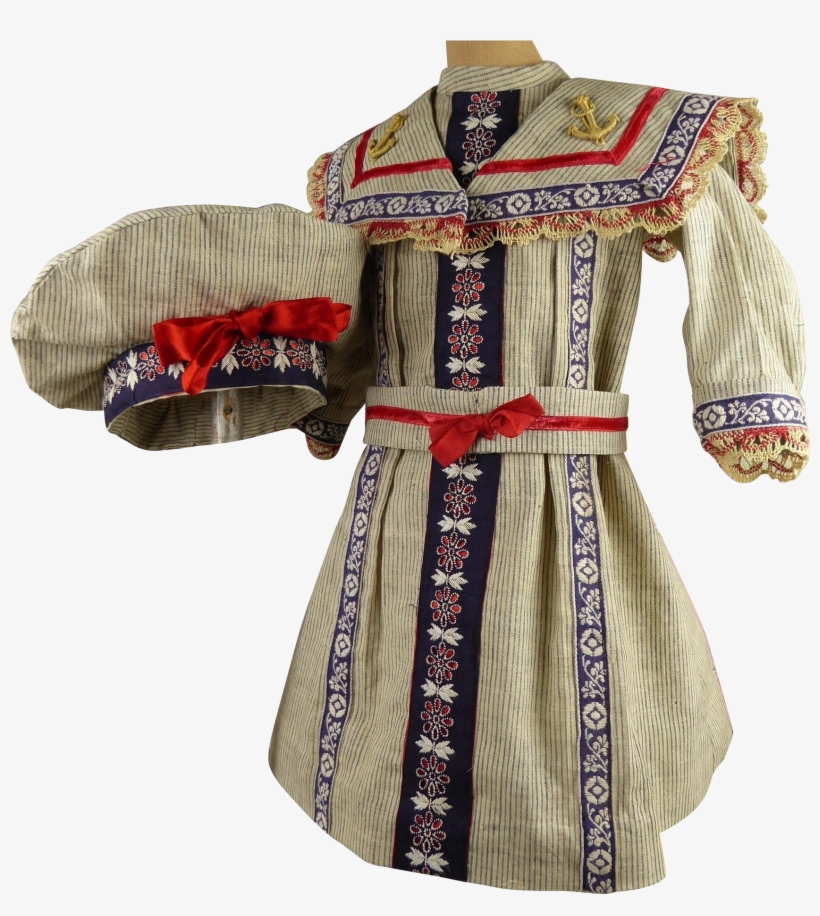 Marvelous French Antique Doll Sailor/mariners Dress - Costume, transparent png download