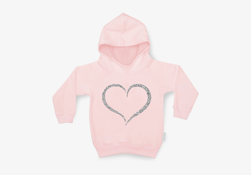Pink Glitter Heart Hoodie - Hoodie, transparent png download