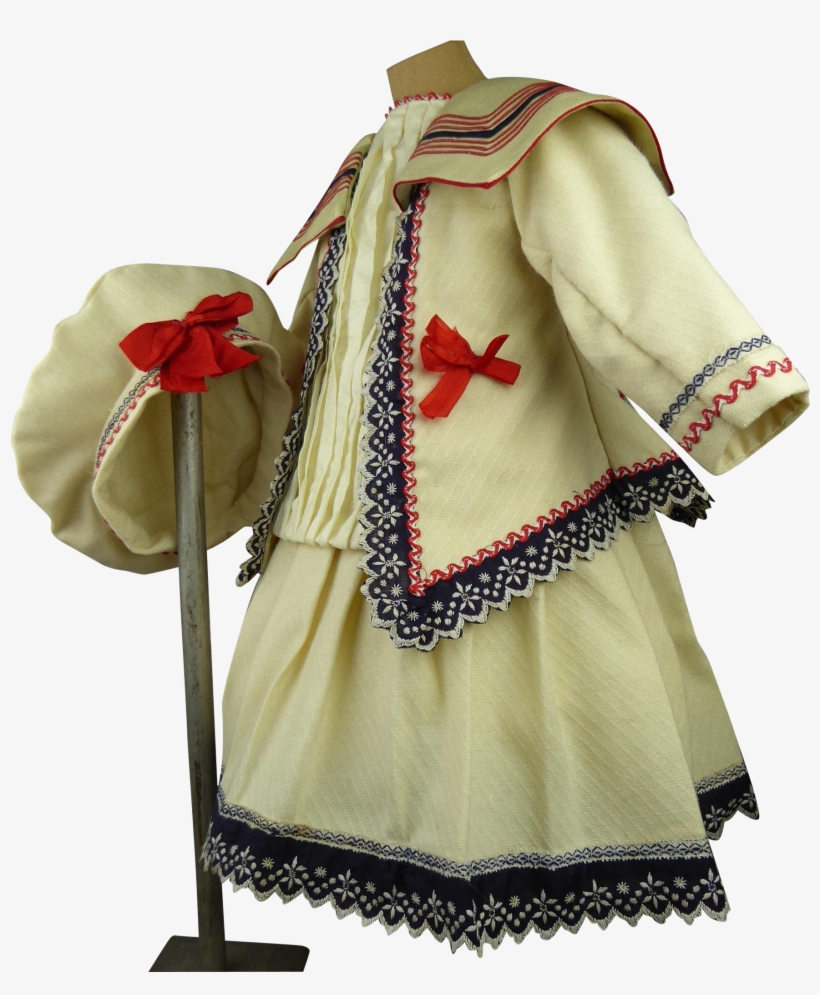 Marvelous Creamy Muslin French Antique Doll Sailor/mariner - Costume, transparent png download