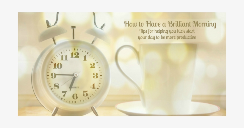 How To Have A Brilliant Morning - Vintage White Alarm Clock And White Coffee Cup Morning, transparent png download