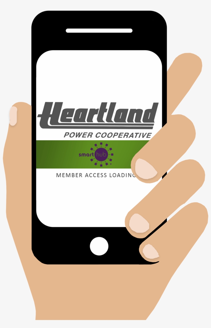 Hand Holding Cell Phone With Smarthub App - Heartland Power Co-op, transparent png download