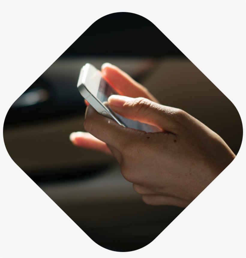 Hands Holding Cellphone - Mytaxi Header, transparent png download