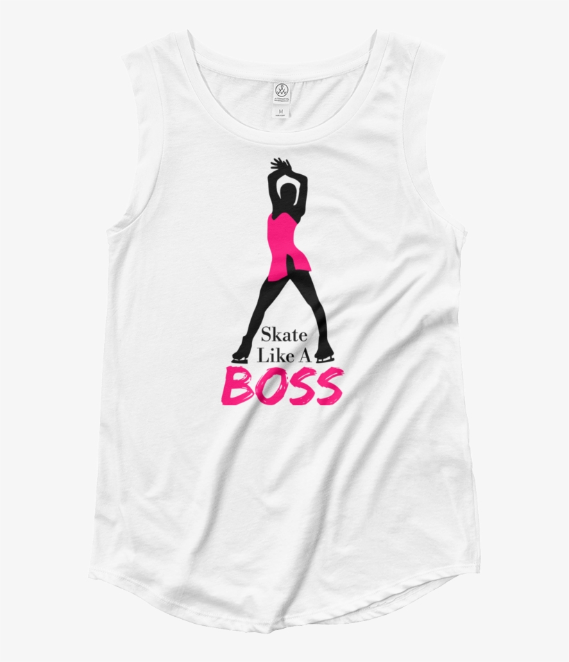 Skate Like A Boss Cap Sleeve Tee - Active Tank, transparent png download