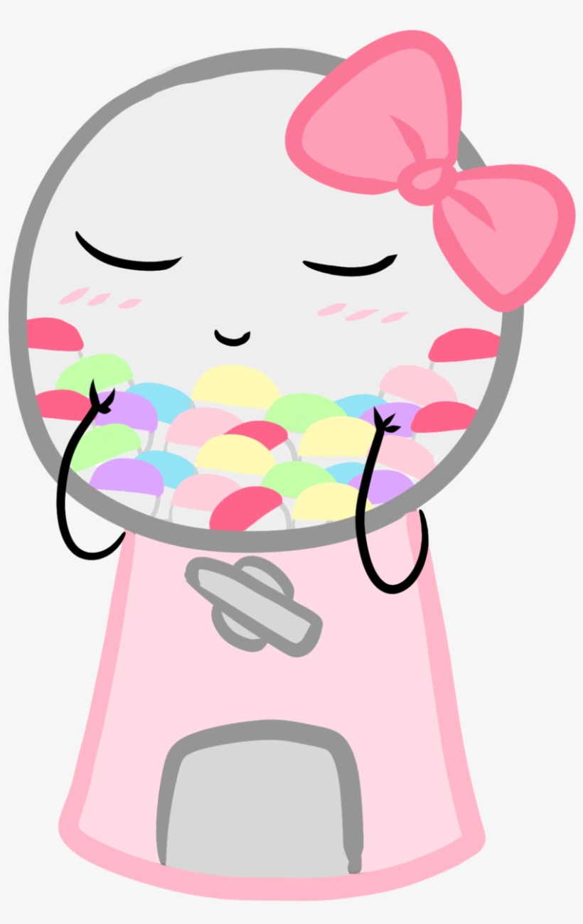 Cutie Gumball Machine Pastel Candy, Pink Candy, Green - Kawaii Machine, transparent png download