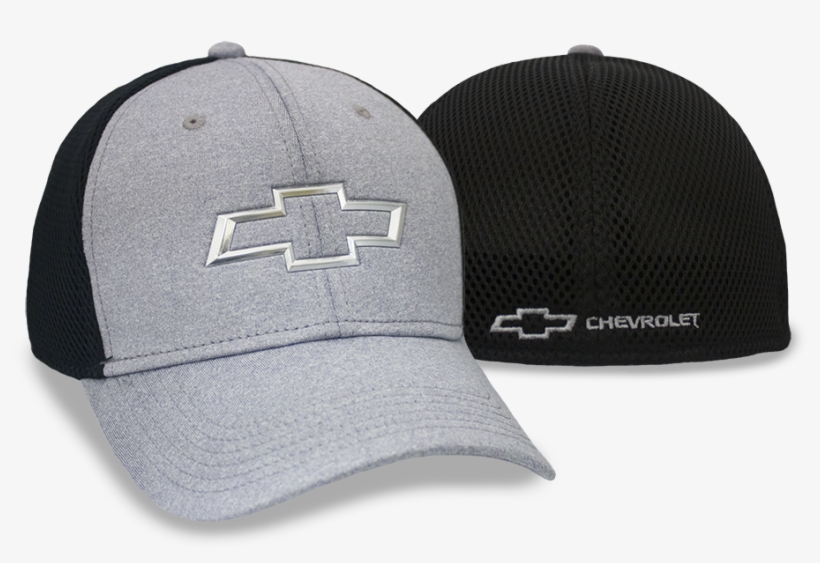 Chevrolet Chrome Bowtie Grey/ Black Fitted Cap - Chevrolet, transparent png download