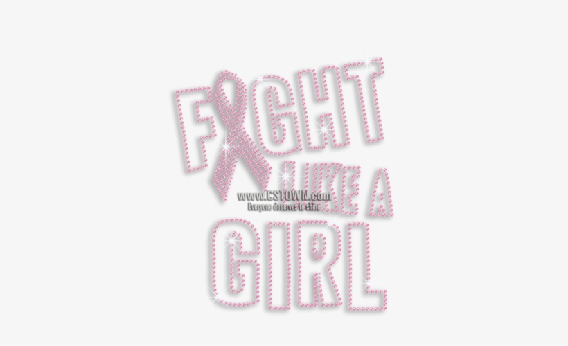 Pinky Fight Like A Girl Glitter Iron-on Transfer - Breast Cancer, transparent png download