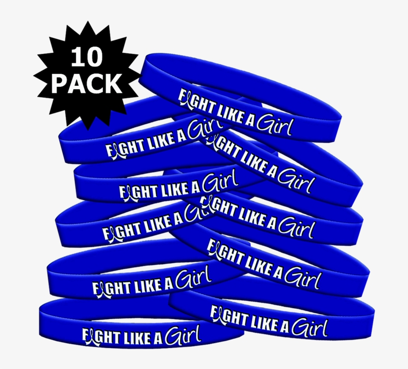 Fight Like A Girl Wristband Bracelets In Blue For Colon, transparent png download