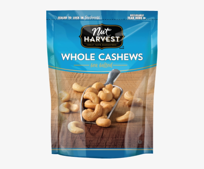 Nut Harvest Whole Cashews Sea Salted 3oz - Nut Harvest Whole Cashews, Sea Salted - 5 Oz Bag, transparent png download