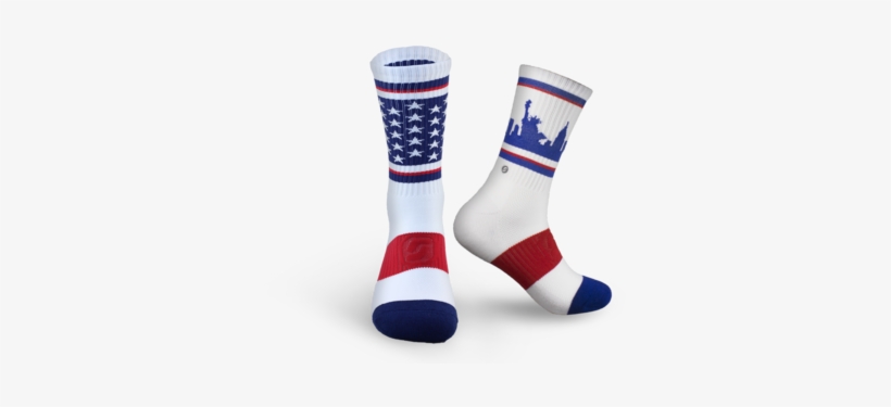 Nyc - 2-packs - Skyline One Nation Crew Socks (grey, Size One Size), transparent png download