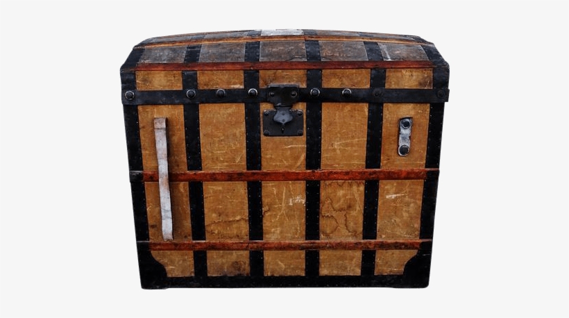 Antique Swiss French Camel Back Travel Trunk Tagged - Drawer, transparent png download