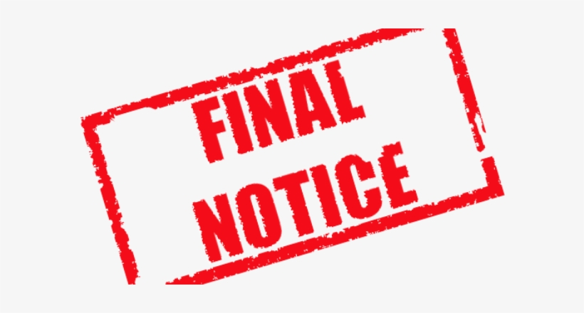 Statutory Demands - Final Notice Of Payment Uk, transparent png download