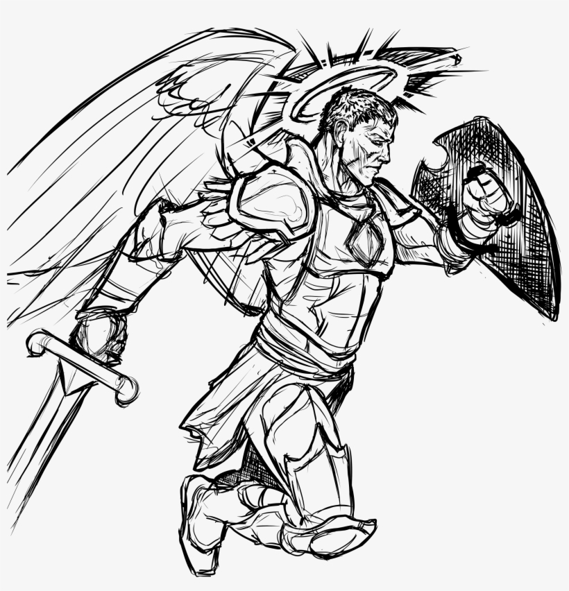 This Free Icons Png Design Of Angel Of War Line Art, transparent png download