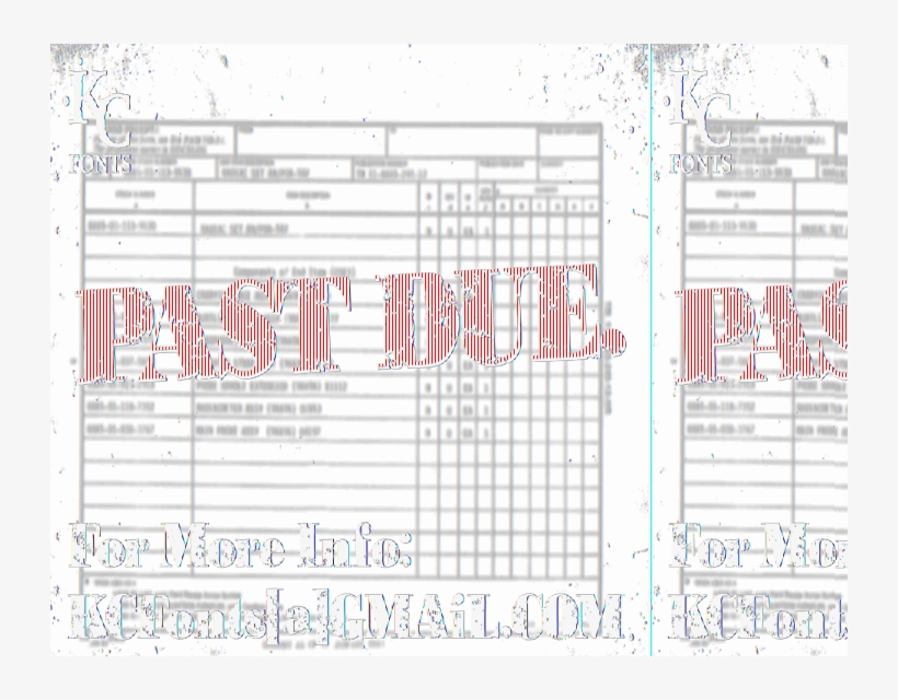 Free Past Due Font - Number, transparent png download