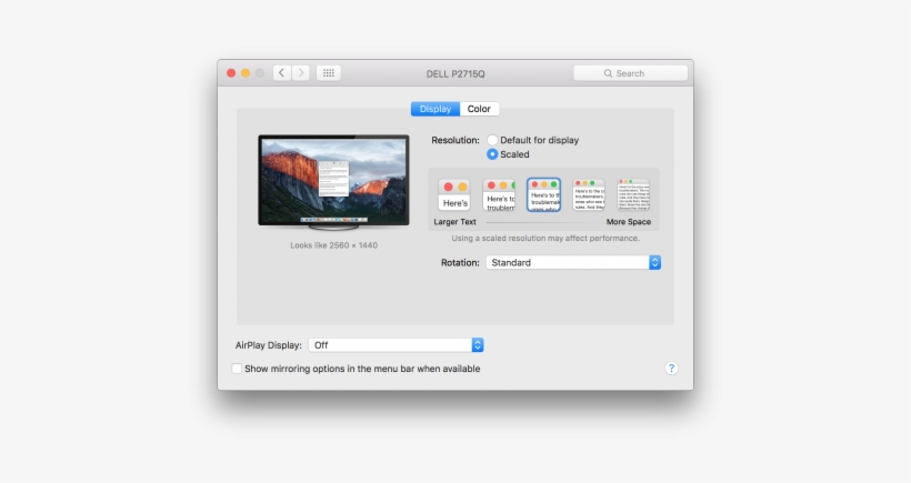 The Center Scaled Resolution Looks Best To Me On This - Imac 5k Low Resolution, transparent png download
