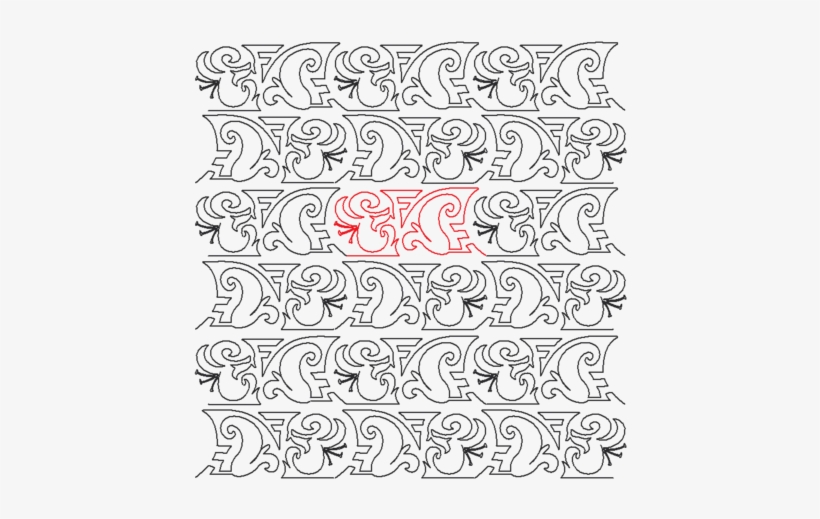 Repeat View Of Art Nouveau Floral Continuous Line Quilting - Art Nouveau, transparent png download