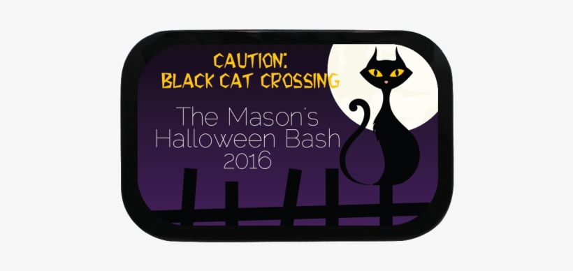 Black Cat Crossing Personalized Halloween - Costerstone The Mintbox Pm-blk31298 Black Cat Crossing, transparent png download