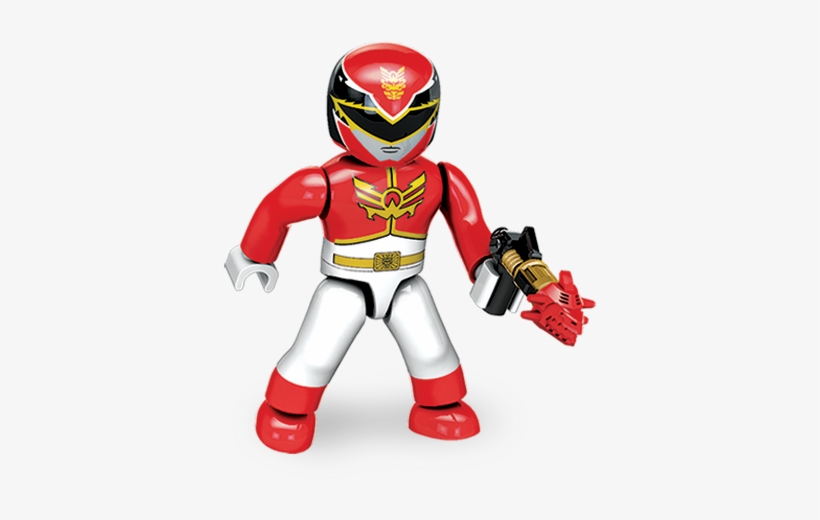 Red Ranger With Mega Blaster W/ Red Dragon - Mega Bloks 5636 Power Rangers Megaforce Micro Action, transparent png download
