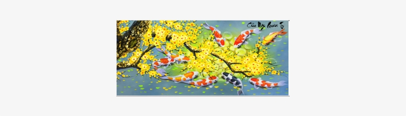 Tranh Thêu Chữ Thập Cá Chép Hoa Mai Vàng X8168 - Ochna Integerrima, transparent png download