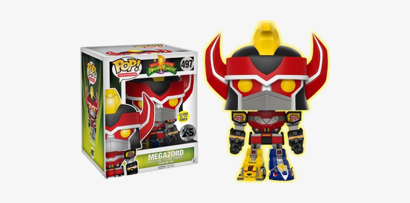 Megazord 6” Glow In The Dark Us Exclusive Pop Vinyl - Red Ranger Dragon Shield Pop, transparent png download