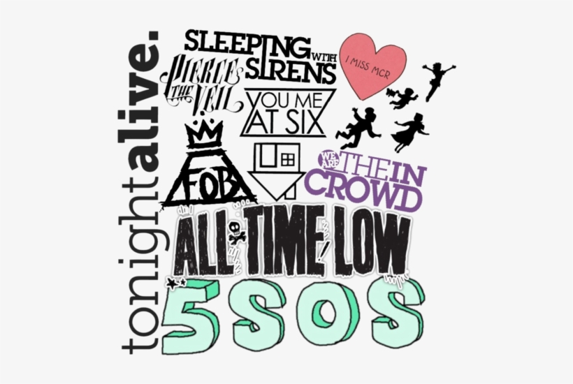 The Gallery For > Transparent Overlays Tumblr Bands - 18*18 Inch Fall Out Boy Pillowcase, transparent png download