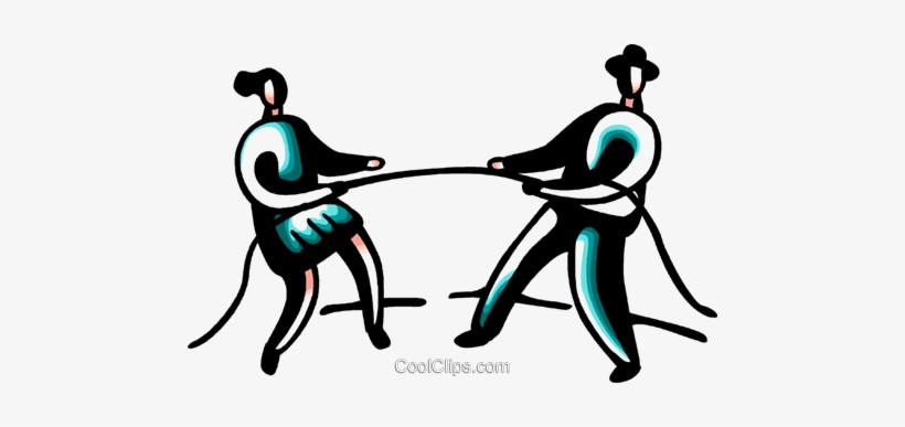 Business People Having A Tug Of War Royalty Free Vector - Illustration, transparent png download