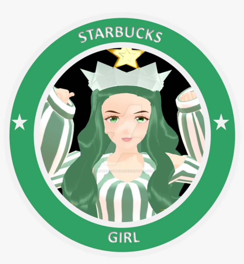 [mmd, Oc] Starbucks Girl, Logo By Eriphantomhive On - Starbucks Girl, transparent png download