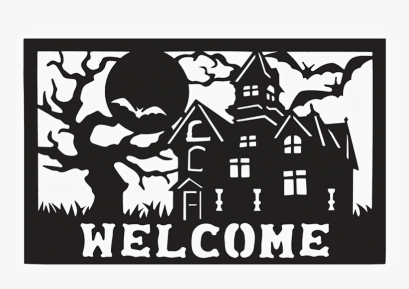 A Haunted Welcome Door Mat - Bigbolo Haunted House Door Mat Decorations, transparent png download