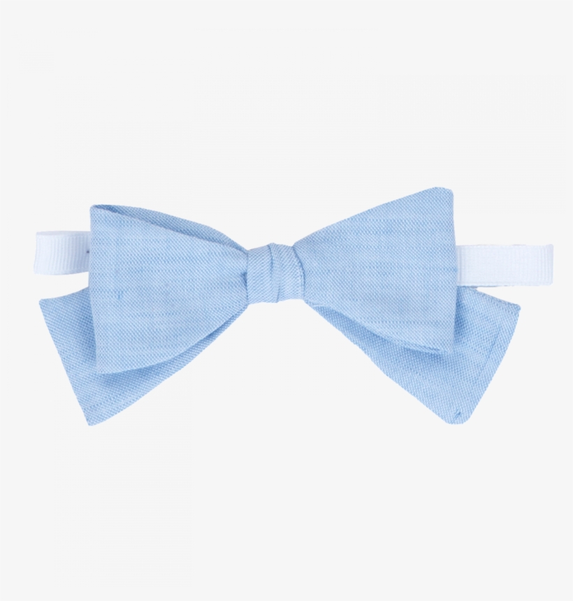 Blue Bow-tie In Mixed Linen - Hair Tie, transparent png download