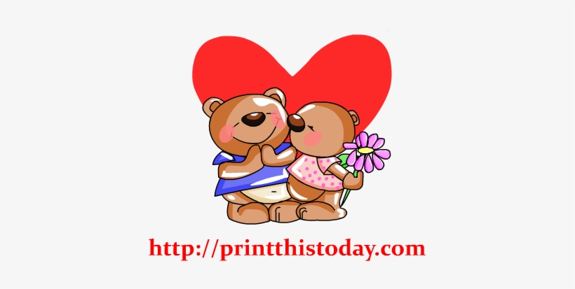 Teddy Bear Clipart Love Heart - Ositos Enamorados De Caricatura, transparent png download