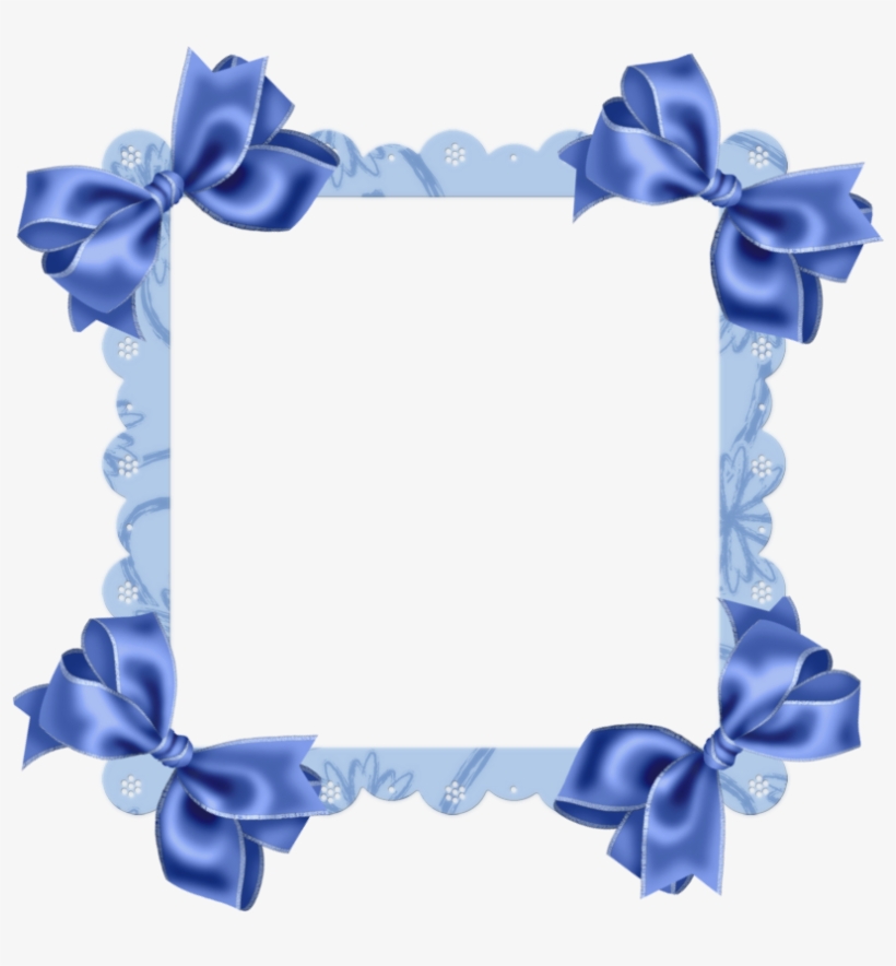 Blue Transparent Frame With Bow Gallery Yopriceville - Frame Free Download Transparent Design Clip Art, transparent png download
