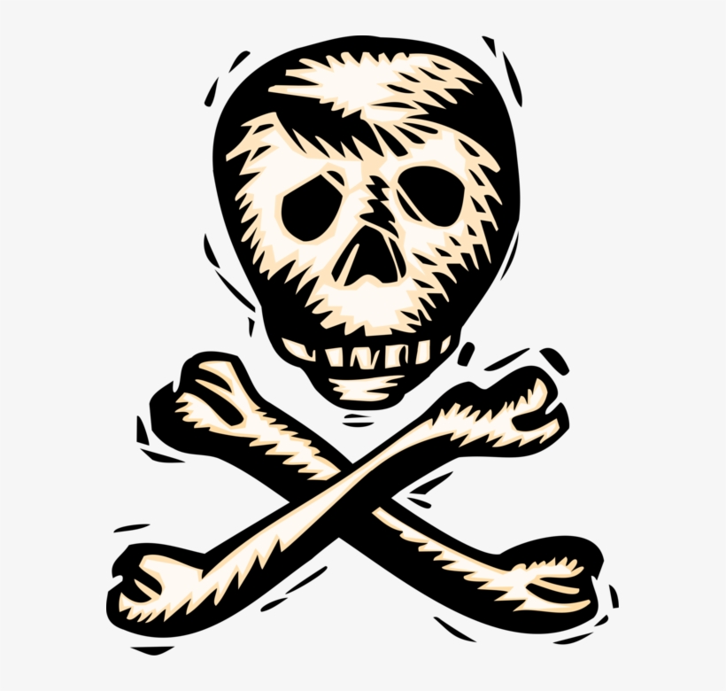 Vector Illustration Of Buccaneer Pirate Skull And Crossbones - Skull And Crossbones, transparent png download