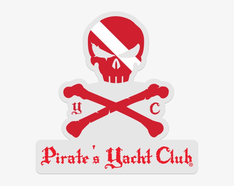 "skull & Crossbones Diver" Sticker Red/white - Skull And Crossbones Music, transparent png download