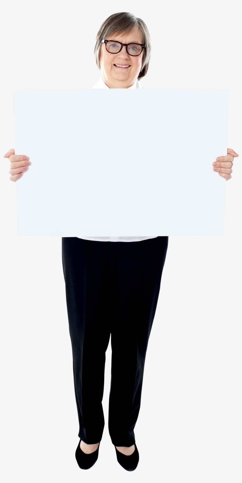 Old Women Holding Banner Png Image - Portable Network Graphics, transparent png download