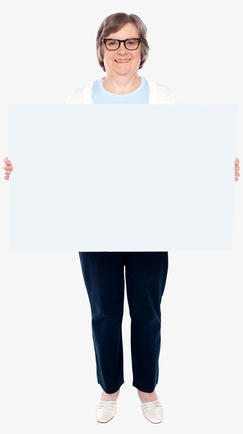 Old Women Holding Banner Png Image - Businessperson, transparent png download