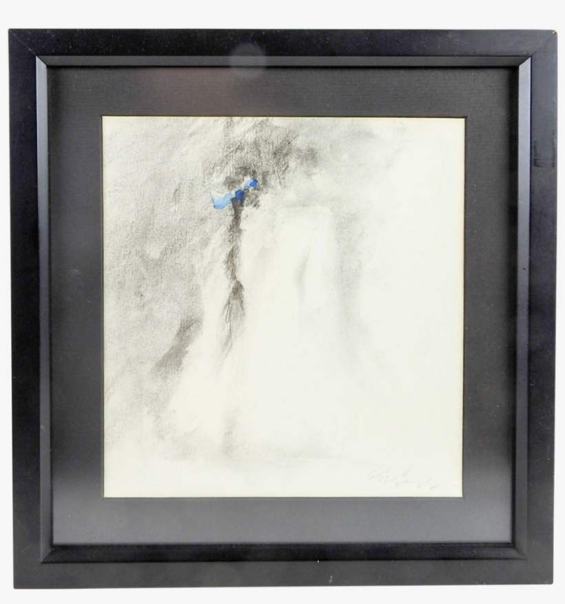 Nude With Blue Bow Drawing - Picture Frame, transparent png download