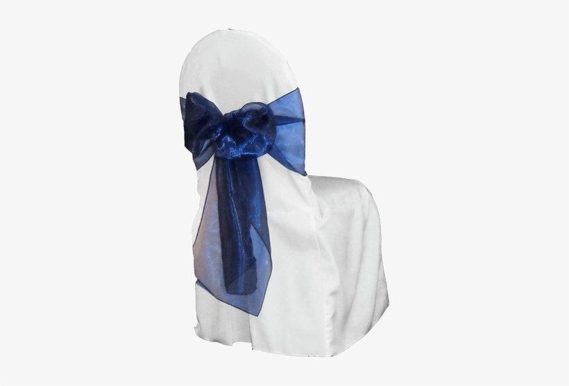 White Tiffany Bow Png Download - White Linen Chair With Blue Bow, transparent png download